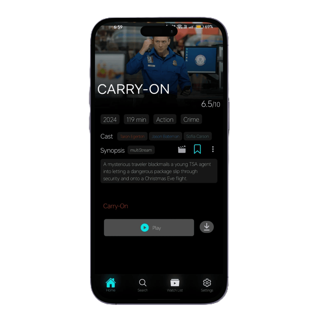 PopcornPlay Movie Detail Screen
